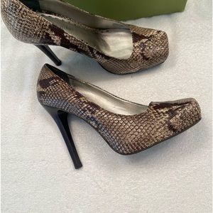 Giani Bini snake print shoes.